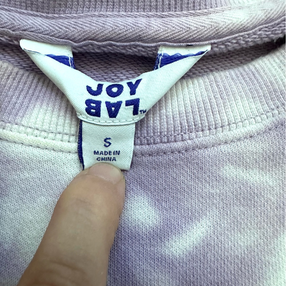 JoyLab Lavender tie-dye style Sweatshirt with side zipper - Picture 8 of 9